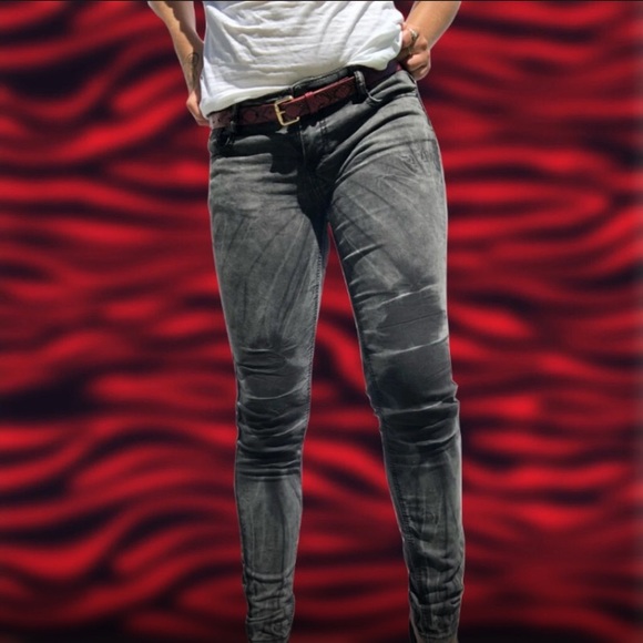 Vintage Y2K Black Acid Wash Skinny Jeans - Picture 1 of 6